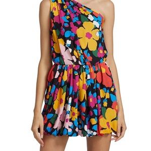 Saint Laurent Floral One Shoulder Dress size 34